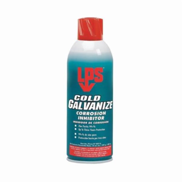 LPS 00516 COLD GALVANIZE Heat Resistant Corrosion Inhibitor, 16 oz Spray Can, Liquid, Opaque/Light Gray, 1.76 at 25 deg C