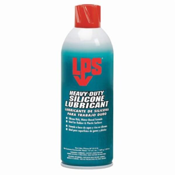 LPS 01516 Heavy Duty Silicone Lubricant, 16 oz Aerosol Can, Liquid Form, Colorless/Water White, 0.92 to 0.94