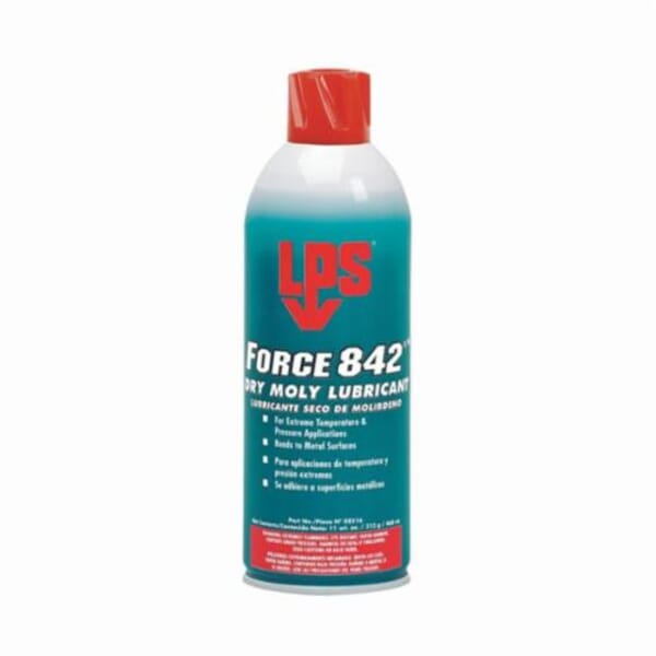 LPS 02516 Force 842 deg Dry Moly Lubricant, 16 oz Aerosol Can, Liquid Form, Dark Gray/Black, 0.74 to 0.76