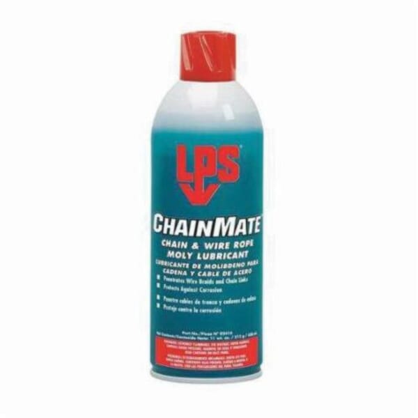 LPS ChainMate 02416 Wire Rope Lubricant, 16 oz Aerosol Can, Gas, Black/Dark Gray, 0.74 to 0.76