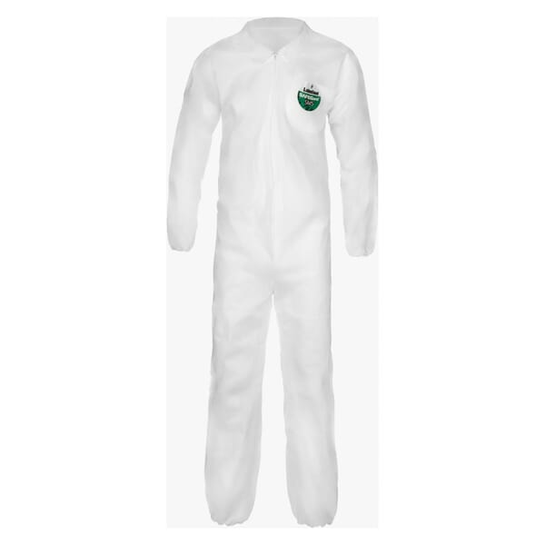 Lakeland Fire + Safety C8417-XL C8417 White Disposable Coverall, XL, White, SafeGard SMS Fabric, 48 to 50 in Chest, 29 in L Inseam