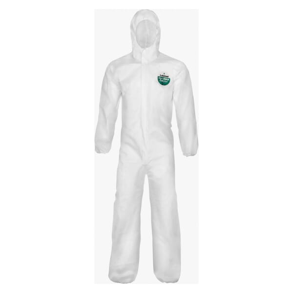 Lakeland Disposable Coverall With Elastic Ankle and Elastic Wrist, White, MicroMax NS Cool Suit, 29 in L Inseam