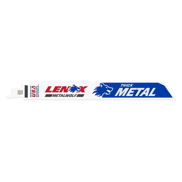Lenox 201769110R Shatter-Resistant Straight Reciprocating Saw Blade, 9 in L x 1 in W, 10 TPI, Universal/Toothed Edge Tang
