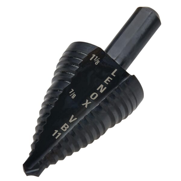 Lenox Vari-Bit 30888VB11 Step Drill Bit, 7/8 in Dia Min Hole, 1-1/8 in Dia Max Hole, 2 Steps, HSS, 2 Hole Sizes, 3/8 in Shank