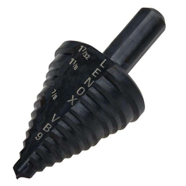 Lenox Vari-Bit 30909VB9 Step Drill Bit, 7/8 in Dia Min Hole, 1-7/32 in Dia Max Hole, HSS, 3 Hole Sizes, 3/8 in Shank