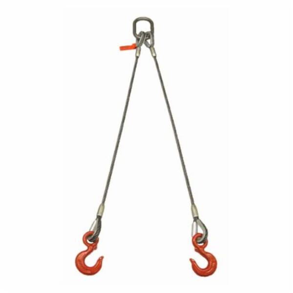 Lift-All Permaloc 12LBX12 2-Leg Bridle Domestic Wire Rope Sling, 12 ft L, 1 in Wire Rope, Steel