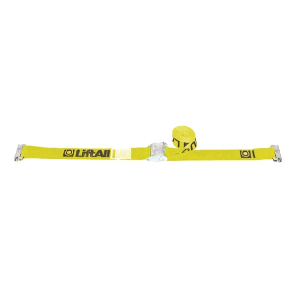 Lift-All LoadHugger 60805 Logistic Strap With Cam Buckle, 12 ft L x 2 in W, 800 lb Load, Spring E-Track End Style