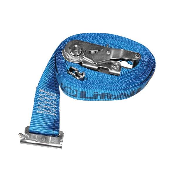 Lift-All LoadHugger 60810 Logistic Strap With Ratchet Buckle, 20 ft L x 2 in W, 1000 lb Load, Spring E-Track End Style