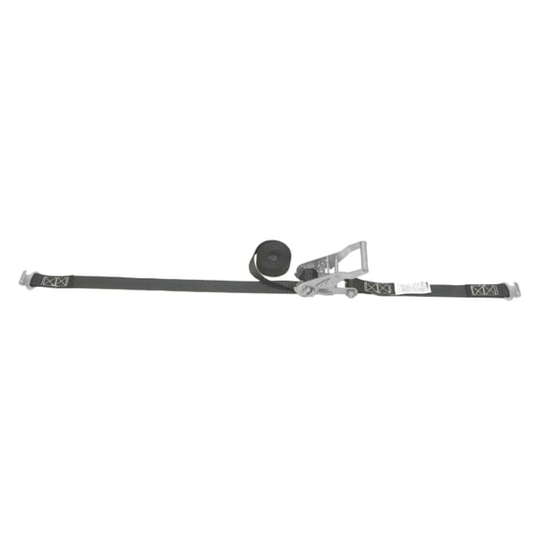 Lift-All LoadHugger 6A102 Tiedown With Ratchet Strap, 330 lb Working, 1000 lb Ultimate/Breaking Strength Load, 15 ft L, Flat Hook End Style