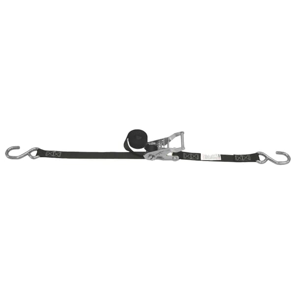 Lift-All LoadHugger 6A106 Tiedown With Ratchet Strap, 700 lb Working, 2100 lb Ultimate/Breaking Strength Load, 15 ft L, Open Hook End Style