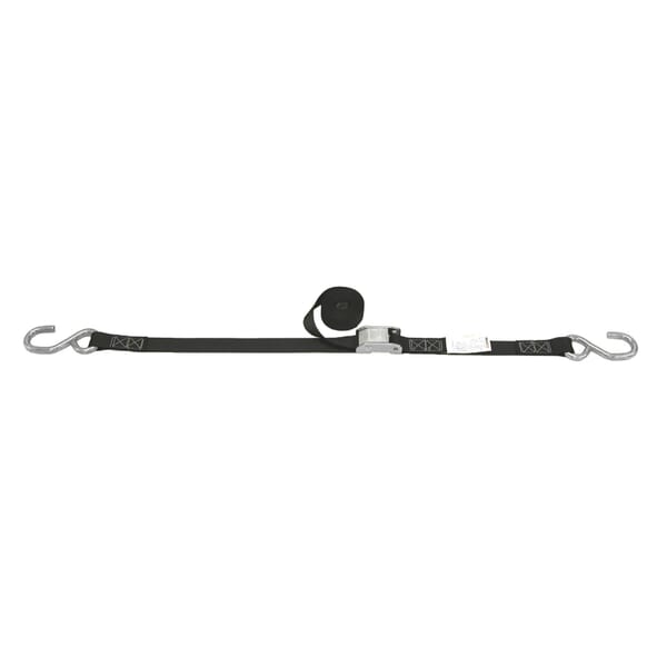 Lift-All LoadHugger 6A112 Tiedown With Cam Strap, 330 lb Working, 1000 lb Ultimate/Breaking Strength Load, 15 ft L, Open Hook End Style
