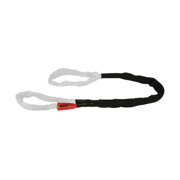 Lift-All Tuflex EE180X12 Eye and Eye Round Sling, 12 ft L, 16800 lb, Nylon/Polyester, White
