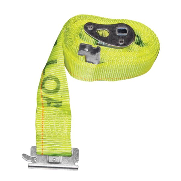 Lift-All LoadHugger TE60805 Logistic Strap With Cam Buckle, 12 ft L x 2 in W, 800 lb Load, Spring E-Track End Style