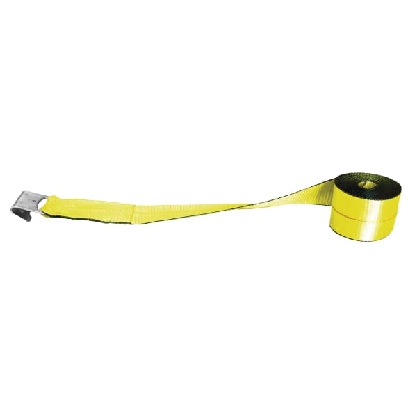 Lift-All LoadHugger TE61202 Winch Strap, 30 ft L x 4 in W, 5000 lb Load, Polyester Strap, Flat Hook End Style