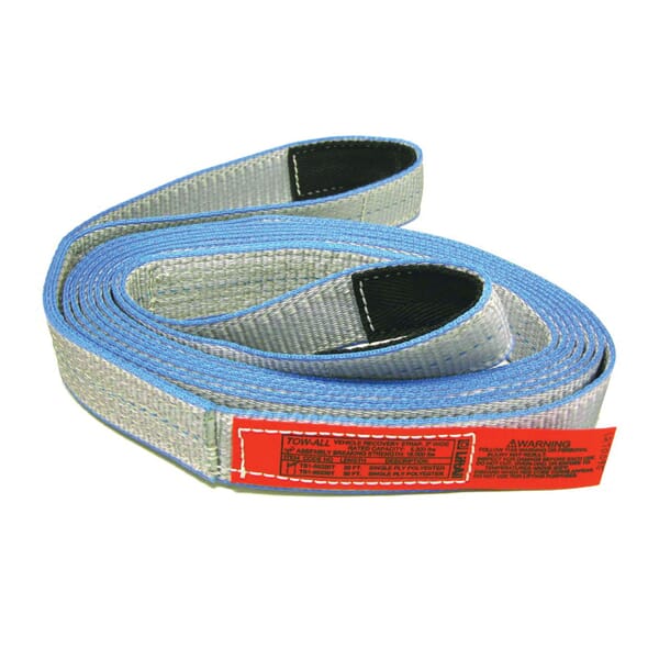 Lift-All TOW-ALL Tuff-Edge 1-Ply Tow Strap, 8000 lb Capacity, 3 in, Polyester