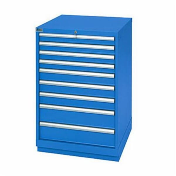 Lista XSSC0900-0901/BB Counter Height Full Depth Modular Drawer Cabinet, 28-1/2 in L x 28-1/4 in W x 41-3/4 in H, 9 Drawers, Bright Blue