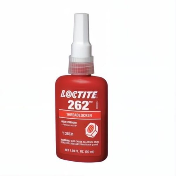 Loctite 262 High Strength Medium Viscosity Permanent Threadlocker, Liquid Form, Red