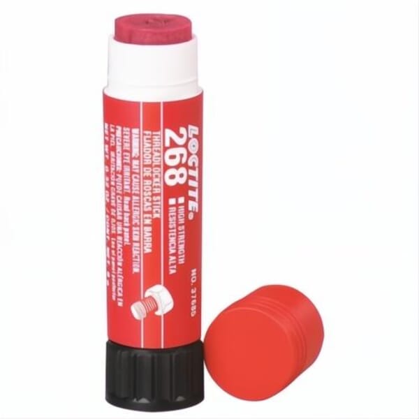 Loctite 826036 QuickStix 268 High Strength Oil Tolerant Primerless Threadlocker, 9 g Stick, Semi-Solid Form, Red