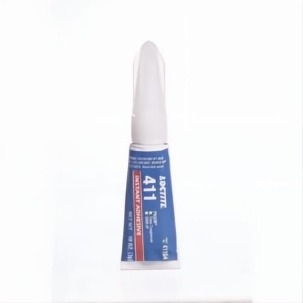 Loctite 233768 Prism 411 1-Part High Viscosity Instant Adhesive, 3 g Tube, Clear, 24 hr Curing