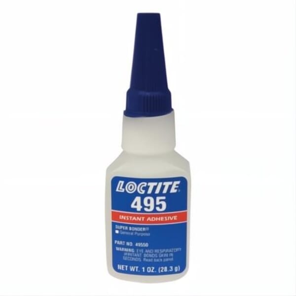 Loctite 135467 495 1-Part Instant Adhesive, 1 oz Bottle, Clear, 24 hr Curing