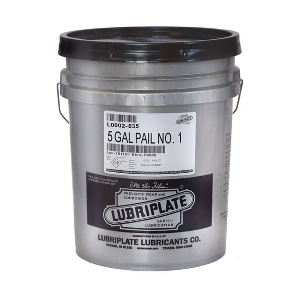 Lubriplate L0002-035 NO 1 Petroleum Based Machine Oil, 35 lb Pail, Mineral Oil Odor/Scent, Liquid Form, Amber