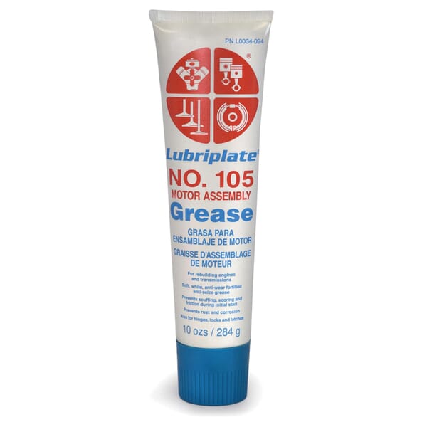 Lubriplate L0034-094 No 105 Multi-Purpose Grease, 10 oz Tube, Solid, Off-White, 170 deg F