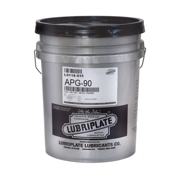 Lubriplate L0118-035 APG-90 Petroleum Based Gear Oil, 35 lb Pail, Additive Odor/Scent, Liquid Form, ISO 150/220/SAE 85W-90 Grade, Amber