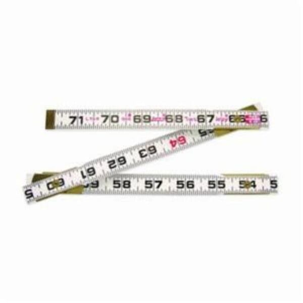 Crescent 966N Red End 2-Way Folding Rule, Graduations 16ths, 6 ft L, Wood
