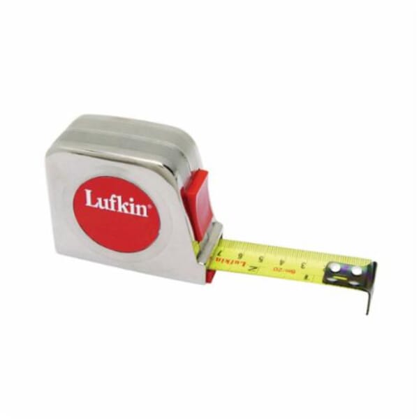 CRESCENT Lufkin Quickread HV116 High Visibility Tape Measure, 16 ft L x 1 in W Blade, Steel Blade, Imperial Measuring System