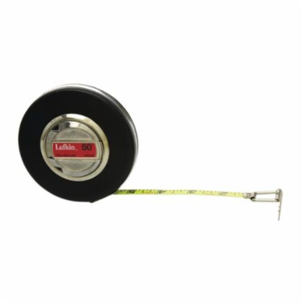 Crescent HW223 Banner Tape Measure, 50 ft L x 3/8 in W Blade, Steel Blade, 1/8ths Graduation