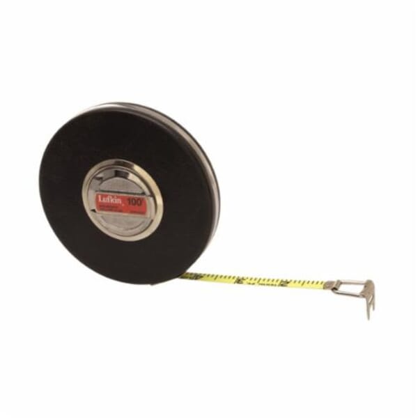 Crescent HW226D Banner Tape Measure, 100 ft L x 3/8 in W Blade, Steel Blade, 1/100ths Graduation