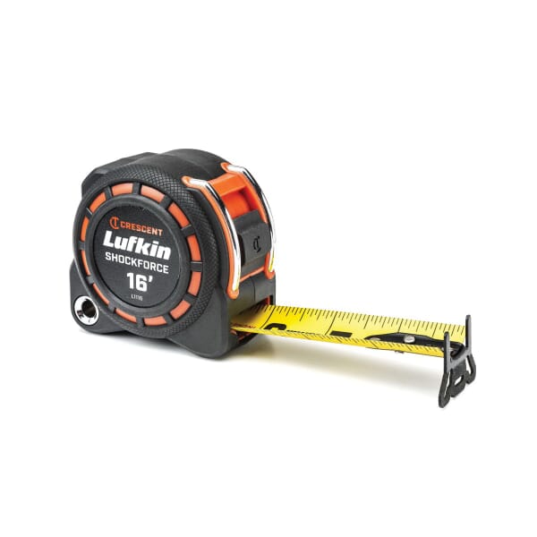 Crescent L1116 Shockforce 2-Sided Tape Measure, 16 ft L x 1-3/16 in W Blade, Steel Blade
