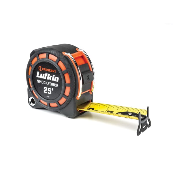 Crescent L1125 Shockforce 2-Sided Tape Measure, 25 ft L x 1-3/16 in W Blade, Steel Blade