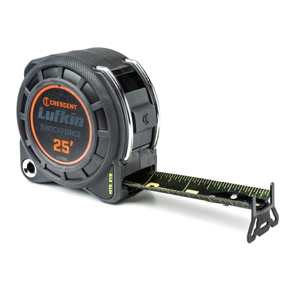 Crescent L1125B Shockforce Nite Eye 2-Sided Tape Measure, 25 ft L x 1-3/16 in W Blade, Steel Blade