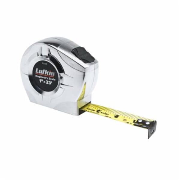 Crescent P2133D Engineers Measuring Tape, 33 ft L x 1 in W Blade, Imperial/Metric Measuring System