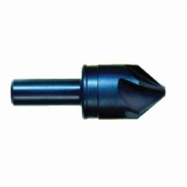 M.A. Ford 79125002 79 Series General Purpose Single End Standard Chatterless Countersink With Tang Drive, 1-1/4 in Dia Body, 1/2 in Dia Shank, 6 Flutes, 82 deg Included Angle, 0.37 in Min Cutting Diameter, HSS