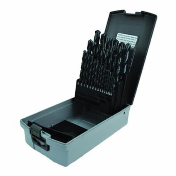 MARXMAN 81372 330 General Purpose Jobber Length Drill Set, 1/16 in Min Drill Bit, 1/2 in Max Drill Bit, 118 deg Drill Point Angle, 29 Pieces, HSS, Black Oxide