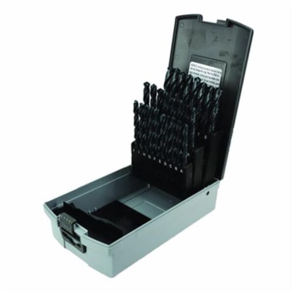 MARXMAN 81373 330 General Purpose Jobber Length Drill Set, A Min Drill Bit, Z Max Drill Bit, 118 deg Drill Point Angle, 26 Pieces, HSS, Black Oxide