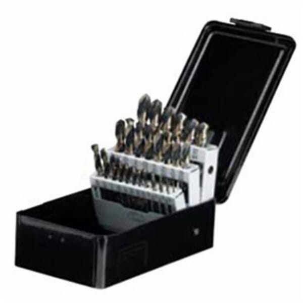 MARXBORE 82144 383 Heavy Duty Mechanic Length Drill Set, 1/16 in Min Drill Bit, 1/2 in Max Drill Bit, 135 deg Drill Point Angle, 29 Pieces, HSS, Black/Gold