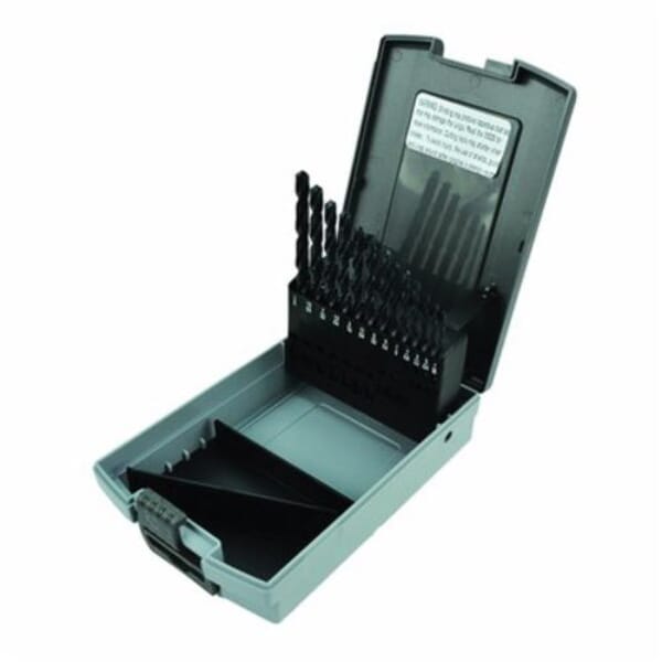 MARXMAN 81370 330 General Purpose Jobber Length Drill Set, 1/16 in Min Drill Bit, 1/4 in Max Drill Bit, 118 deg Drill Point Angle, 13 Pieces, HSS, Black Oxide