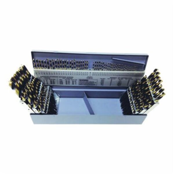 MARXBORE 81497 384 Heavy Duty Jobber Length Drill Set, 135 deg Drill Point Angle, 115 Pieces, HSS, Black/Gold