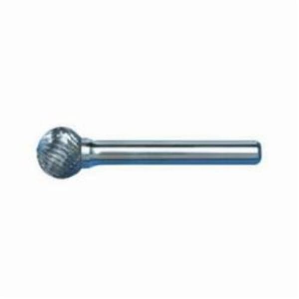 MARXMAN 83321 597 General Purpose Long Shank Carbide Burr, Ball Head, 1/4 in Dia Head, 3/16 in L of Cut, Single Cut
