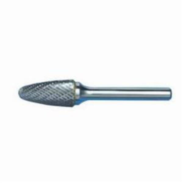 MARXMAN 83403 597 General Purpose Carbide Burr, Radius End, Tree Head, 1/2 in Dia Head, 1 in L of Cut, Double Cut