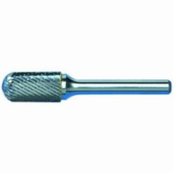 MARXMAN 83488 597 General Purpose Carbide Burr, Radius End, Cylindrical Head, 1/4 in Dia Head, 5/8 in L of Cut, Double Cut