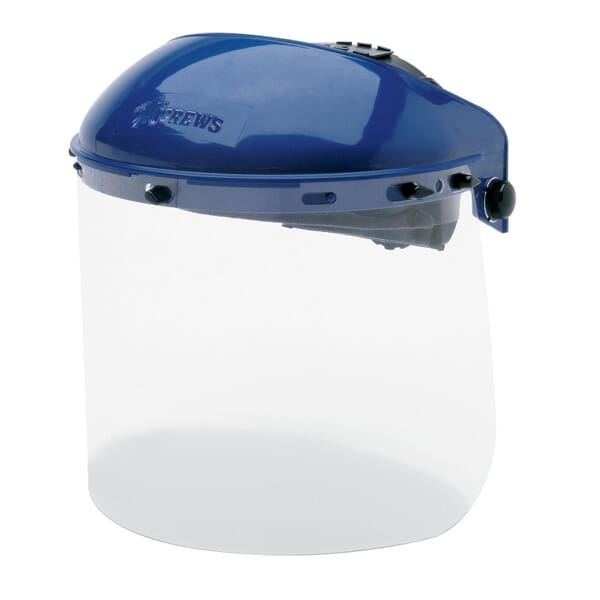 MCR Safety 103 Takeup Faceshield Headgear With Adjustable Headband, Blue, Polycarbonate, Ratchet Adjustment