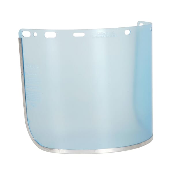 MCR Safety 181640A Faceshield Visor, Clear, Aluminum Bound/PETG, 8 in H x 15-1/2 in W x 0.04 in THK Visor, For Use With MCR Safety Headgears, ANSI Z87+