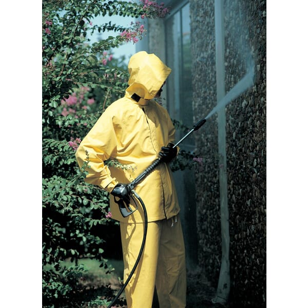 MCR Safety 3902X5 Hydroblast Cyclone 3902 2-Piece Rainwear suit, 5XL, Yellow, Nylon/PVC, 58 in Waist, 34 in L Inseam, Attached Hood