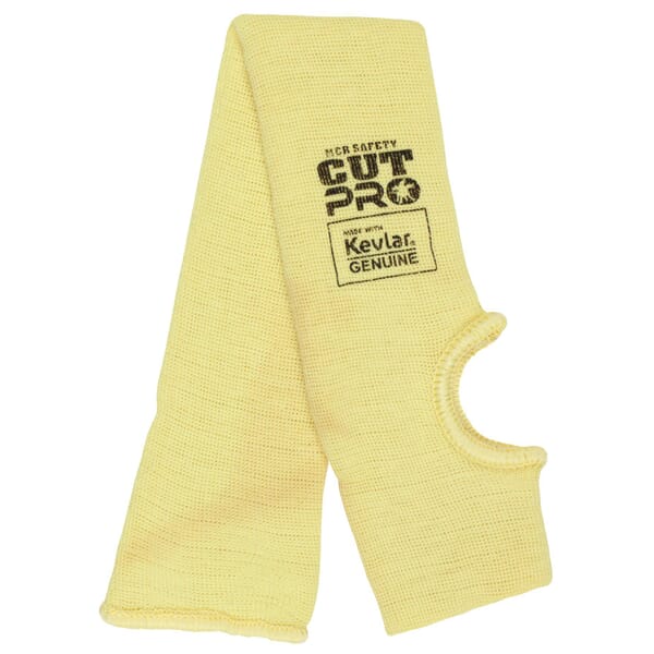 MCR Safety 9378TE Economy Grade High Performance Cut-Resistant Sleeve With Thumb Slot, 18 in L x 7 ga THK, DuPont Kevlar Fiber, Yellow
