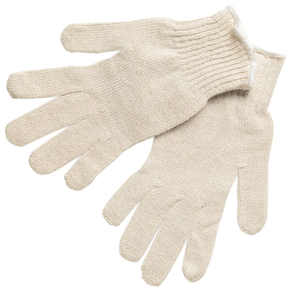 MCR Safety 9634L 9634 Economy Grade General Purpose Gloves, Reversible Cut Style, L, Cotton/Polyester Palm, 7 ga 60%Cotton/40% Polyester, Natural, Knit Wrist Cuff
