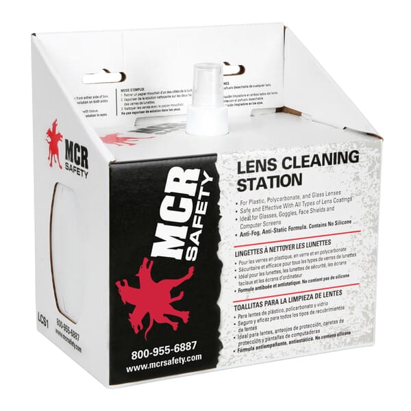 MCR Safety LCS1 Anti-Fog Anti-Static Disposable Lens Cleaning Station